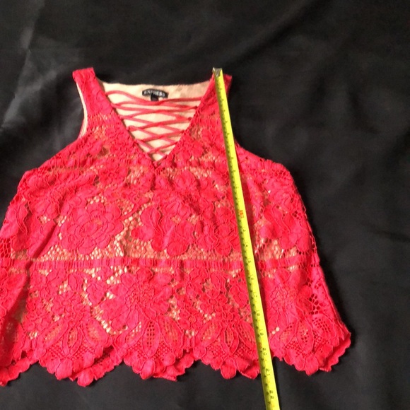Red lace cami nude lining racer back Sz XS - Picture 7 of 7